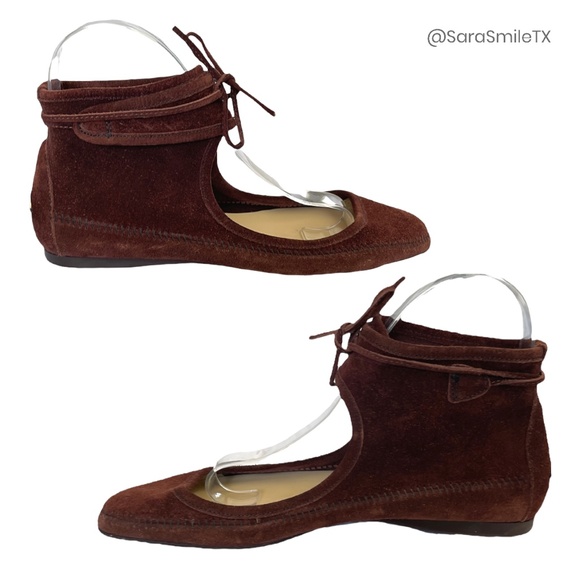 JIMMY CHOO Unique Authentic Boho Suede Gladiator Flats Ballet Shoes - RARE - Picture 6 of 15